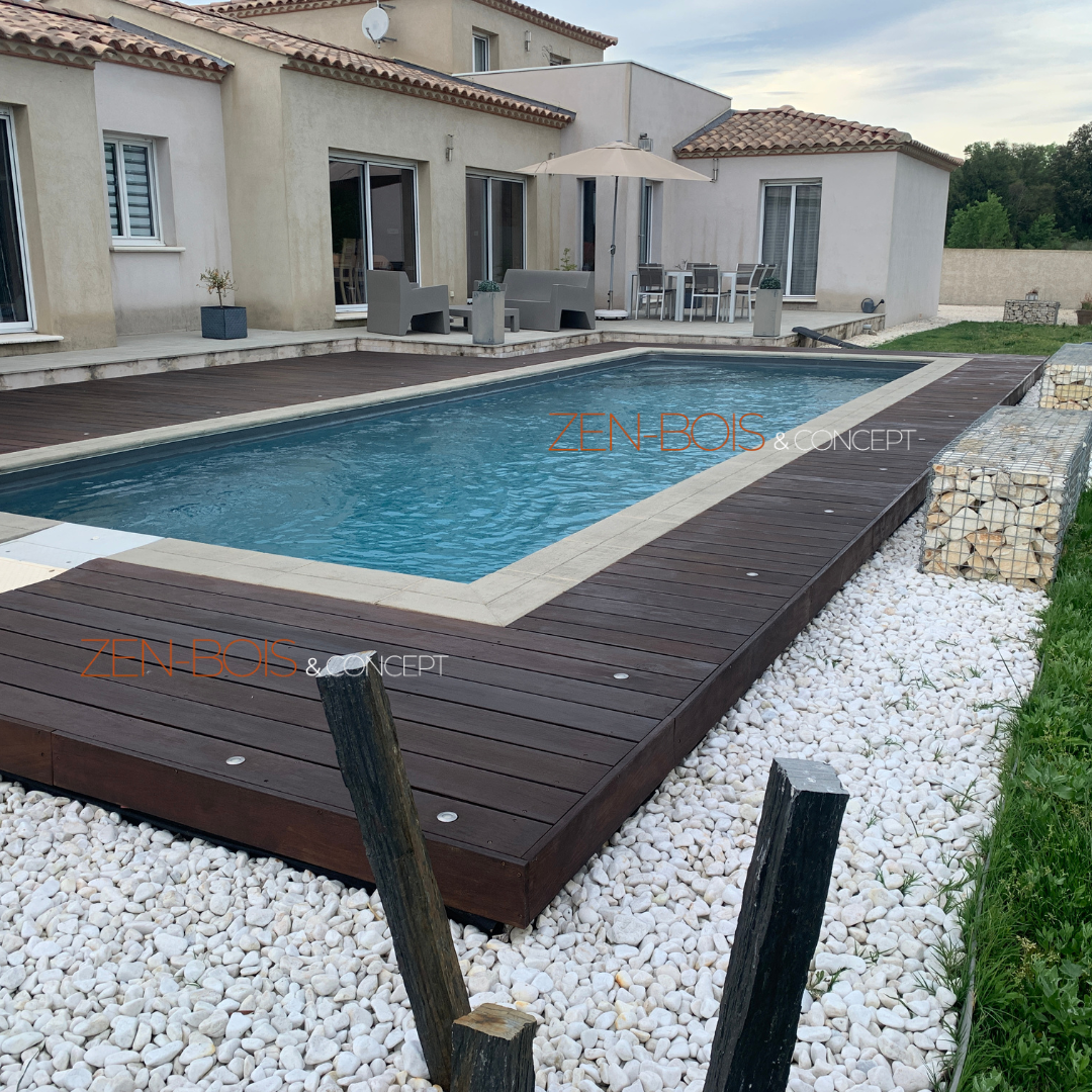 réalisation Réalisation parquet contour de piscine bois haut de gamme 